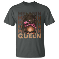 African American Pride T Shirt Melanin Queen Afro Messy Bun