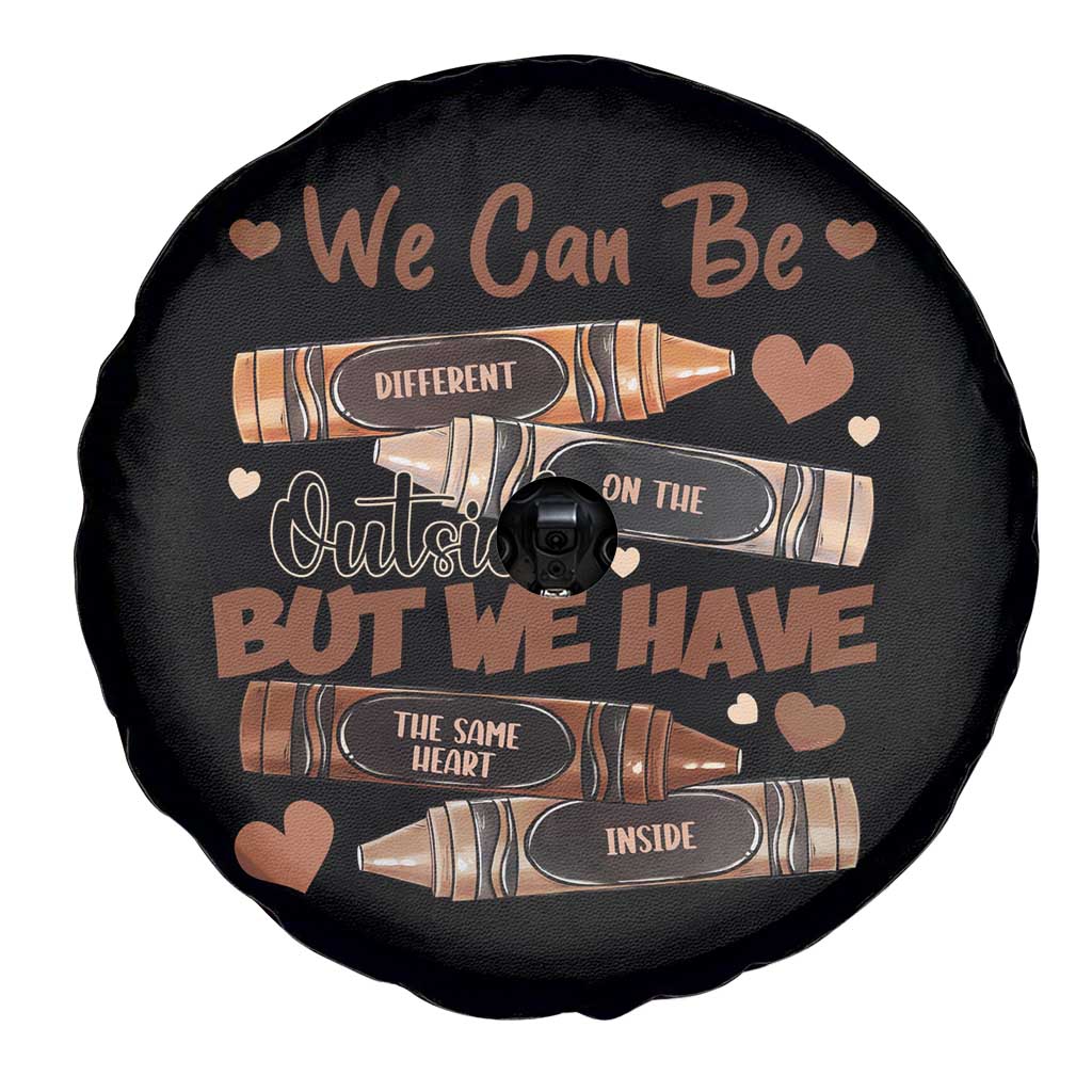 African American Teacher Spare Tire Cover We Can Be Different On The Outside But We Have The Same Heart Inside Melanin Crayons