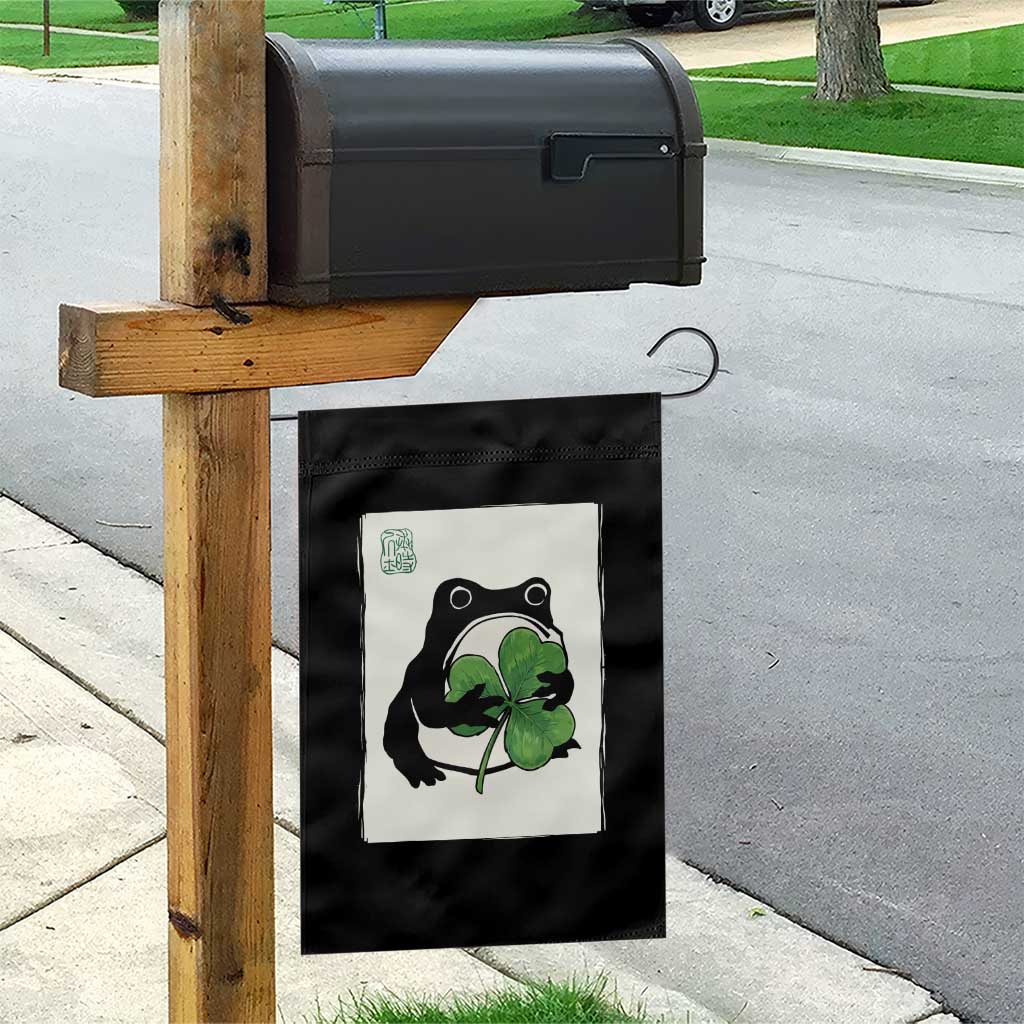 Funny Grumpy Frog Japanese St Patricks Day Garden Flag