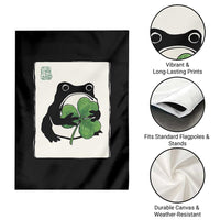 Funny Grumpy Frog Japanese St Patricks Day Garden Flag