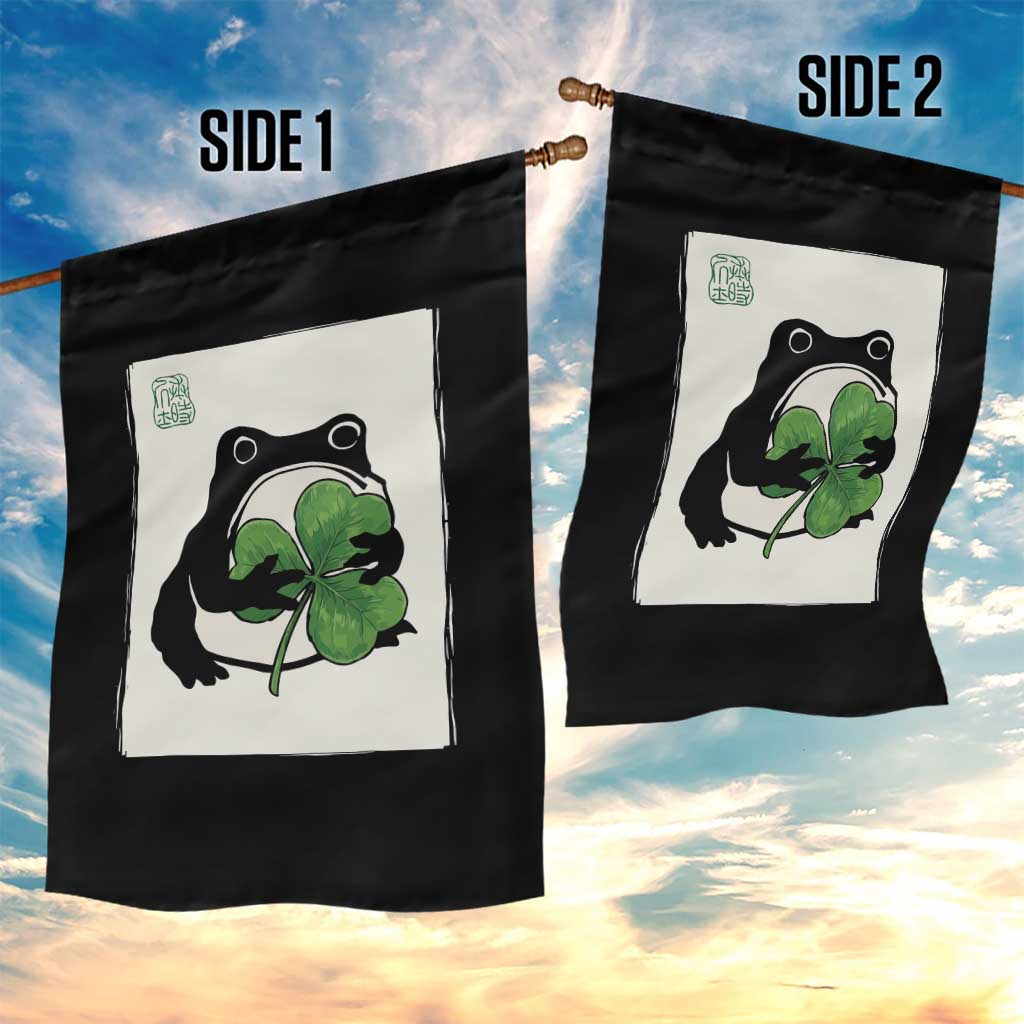 Funny Grumpy Frog Japanese St Patricks Day Garden Flag