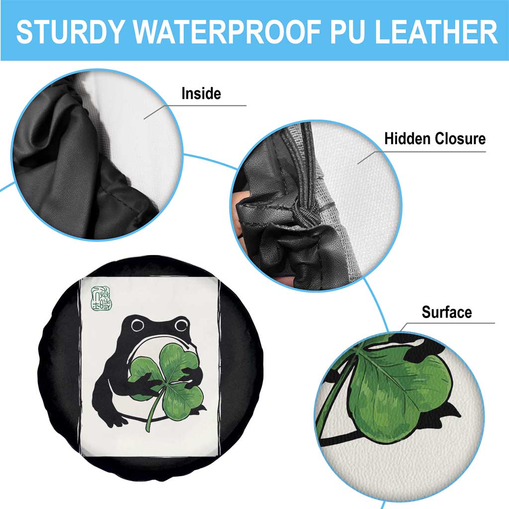 Funny Grumpy Frog Japanese St Patricks Day Spare Tire Cover