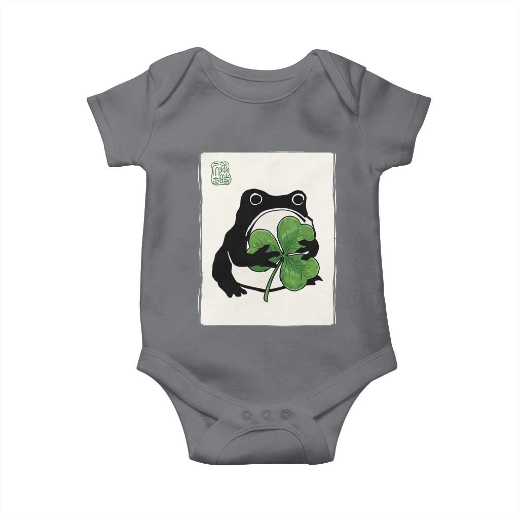 Funny Grumpy Frog Japanese St Patricks Day Baby Onesie