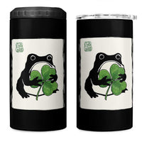 Funny Grumpy Frog Japanese St Patricks Day 4 in 1 Can Cooler Tumbler