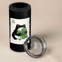 Funny Grumpy Frog Japanese St Patricks Day 4 in 1 Can Cooler Tumbler