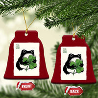 Funny Grumpy Frog Japanese St Patricks Day Ceramic Ornament
