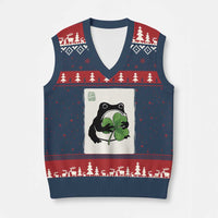 Funny Grumpy Frog Japanese St Patricks Day V-Neck Knit Sweater Vest