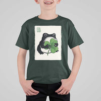 Funny Grumpy Frog Japanese St Patricks Day T Shirt For Kid