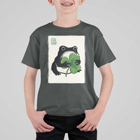 Funny Grumpy Frog Japanese St Patricks Day T Shirt For Kid