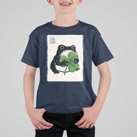 Funny Grumpy Frog Japanese St Patricks Day T Shirt For Kid