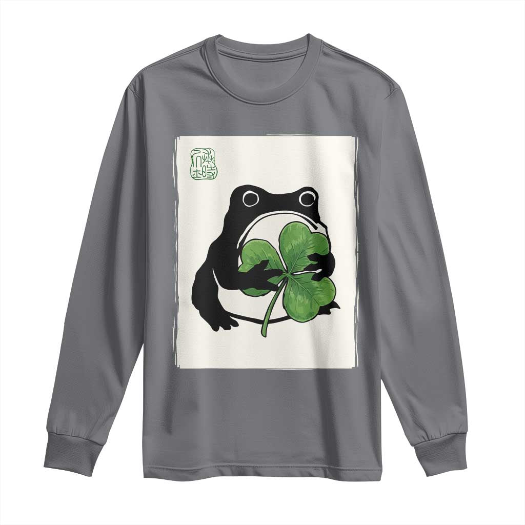 Funny Grumpy Frog Japanese St Patricks Day Long Sleeve Shirt