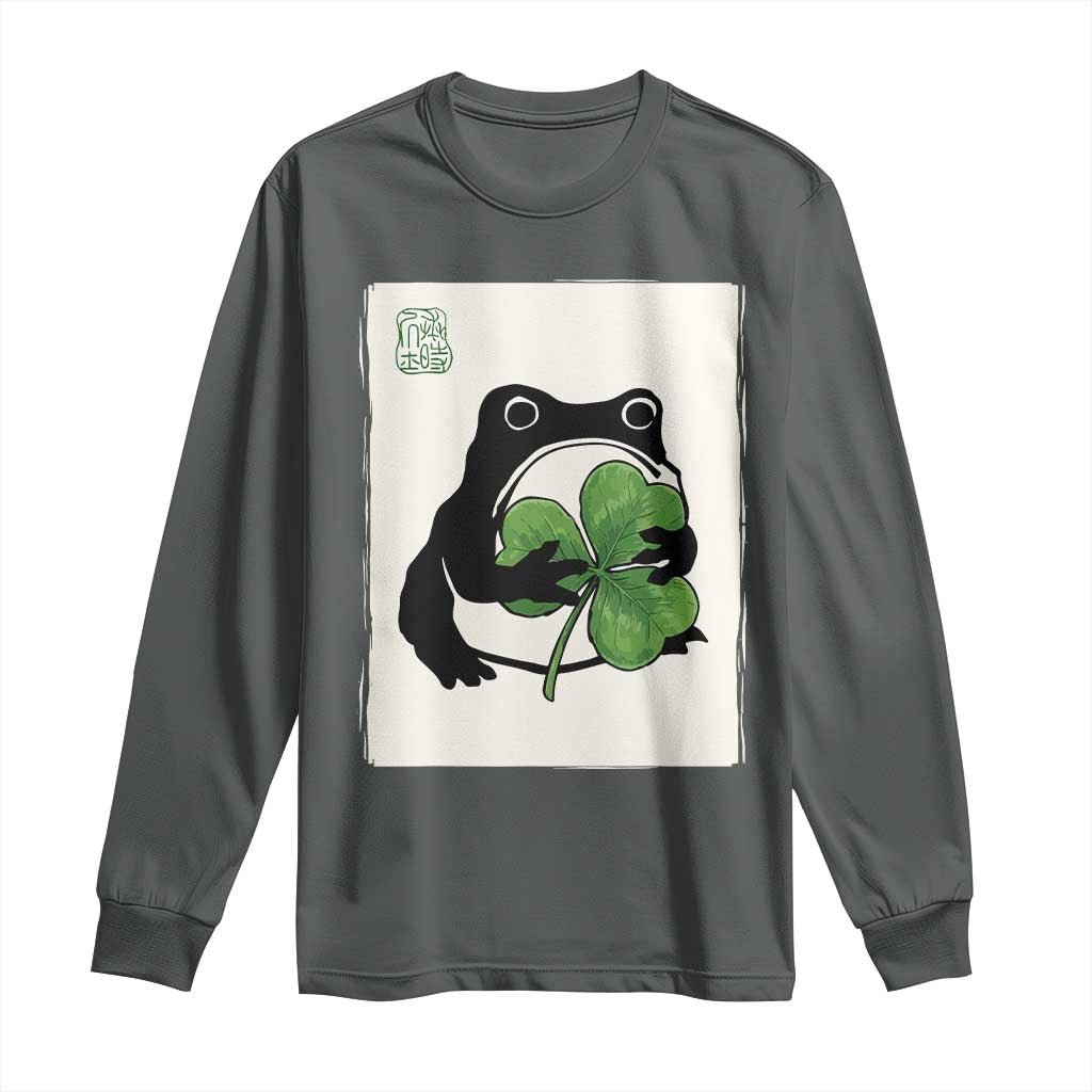 Funny Grumpy Frog Japanese St Patricks Day Long Sleeve Shirt