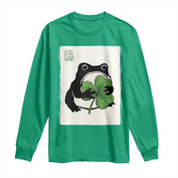 Funny Grumpy Frog Japanese St Patricks Day Long Sleeve Shirt