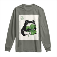 Funny Grumpy Frog Japanese St Patricks Day Long Sleeve Shirt