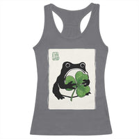 Funny Grumpy Frog Japanese St Patricks Day Racerback Tank Top