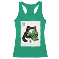 Funny Grumpy Frog Japanese St Patricks Day Racerback Tank Top
