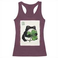 Funny Grumpy Frog Japanese St Patricks Day Racerback Tank Top