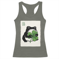 Funny Grumpy Frog Japanese St Patricks Day Racerback Tank Top