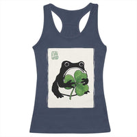 Funny Grumpy Frog Japanese St Patricks Day Racerback Tank Top