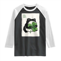 Funny Grumpy Frog Japanese St Patricks Day Raglan Shirt