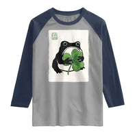 Funny Grumpy Frog Japanese St Patricks Day Raglan Shirt