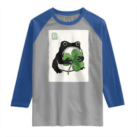 Funny Grumpy Frog Japanese St Patricks Day Raglan Shirt