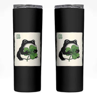 Funny Grumpy Frog Japanese St Patricks Day Skinny Tumbler