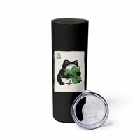 Funny Grumpy Frog Japanese St Patricks Day Skinny Tumbler