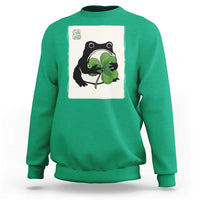 Funny Grumpy Frog Japanese St Patricks Day Sweatshirt