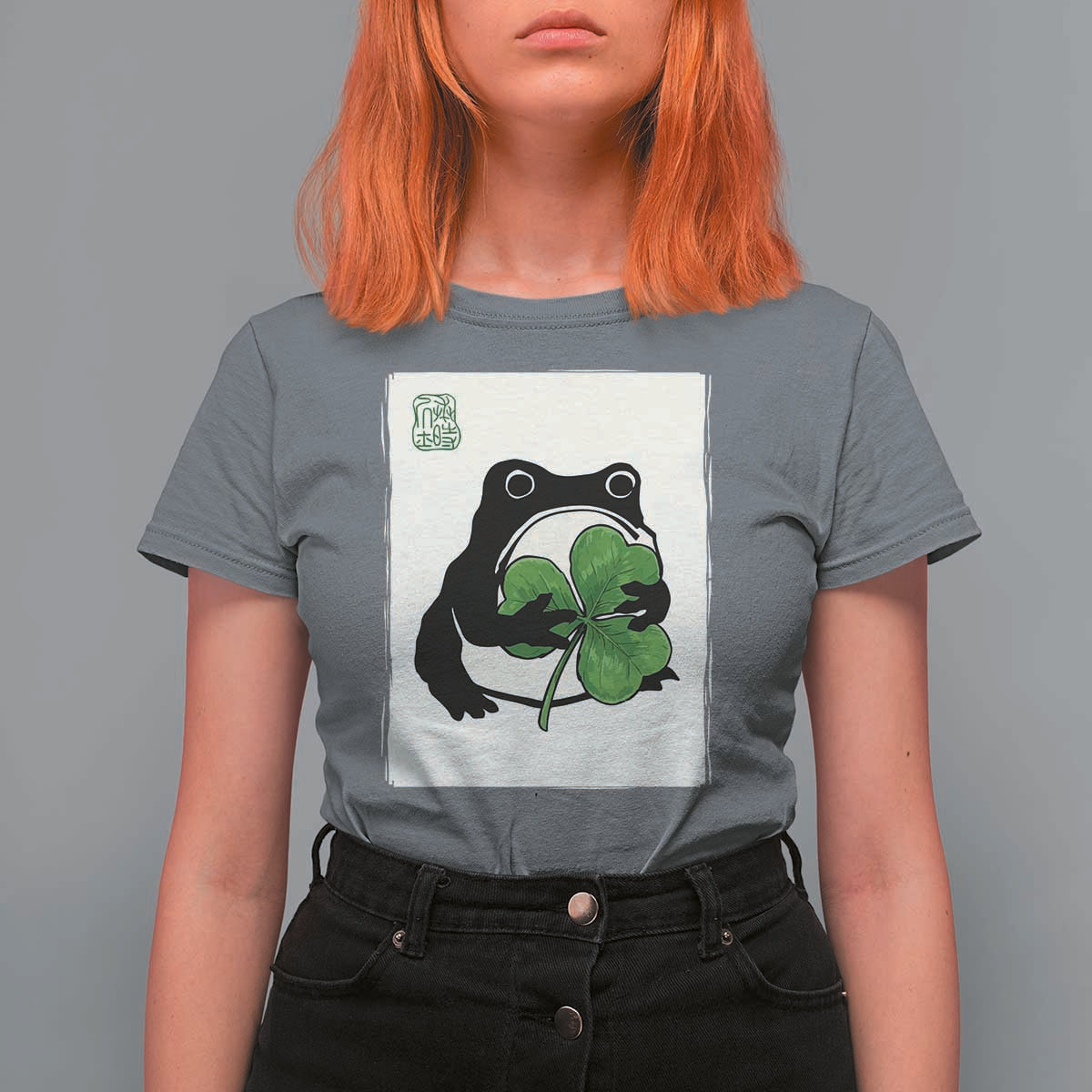 Funny Grumpy Frog Japanese St Patricks Day T Shirt For Women