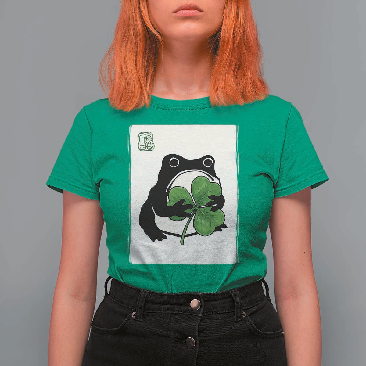 Funny Grumpy Frog Japanese St Patricks Day T Shirt For Women