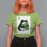 Funny Grumpy Frog Japanese St Patricks Day T Shirt For Women