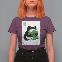Funny Grumpy Frog Japanese St Patricks Day T Shirt For Women