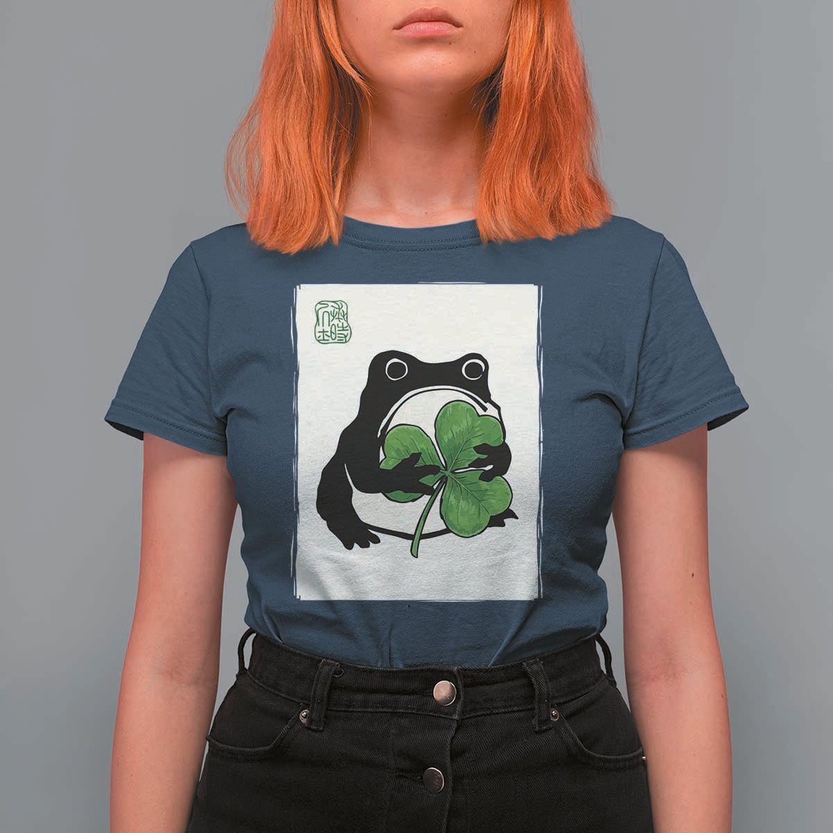 Funny Grumpy Frog Japanese St Patricks Day T Shirt For Women