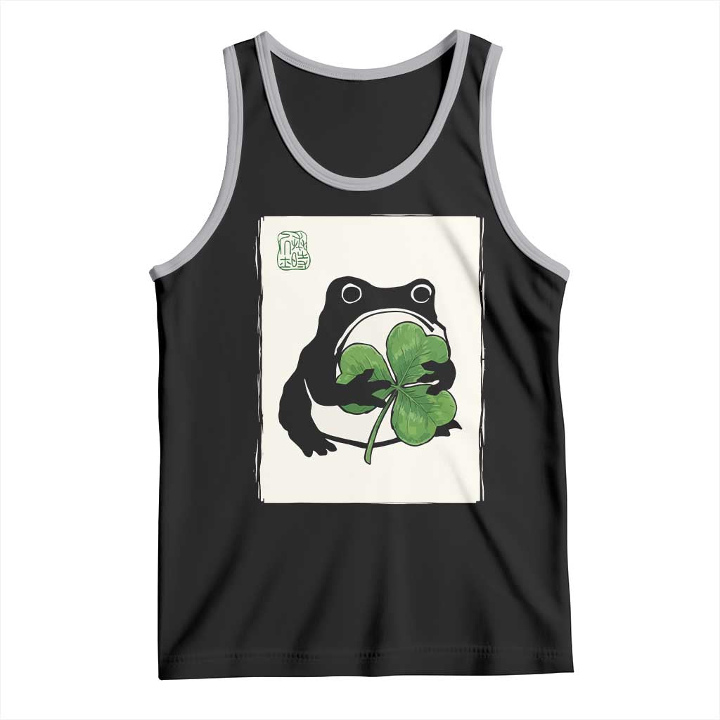 Funny Grumpy Frog Japanese St Patricks Day Tank Top