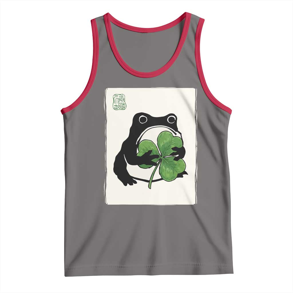 Funny Grumpy Frog Japanese St Patricks Day Tank Top