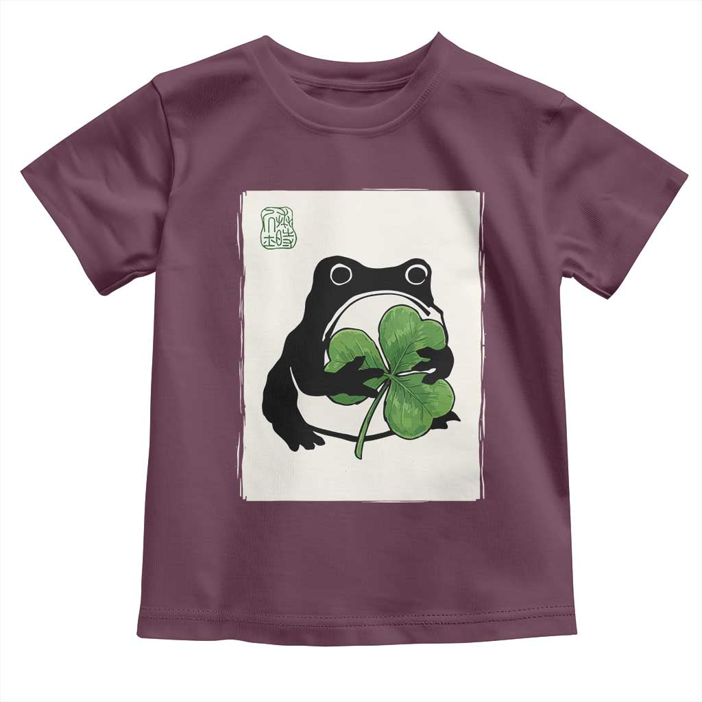 Funny Grumpy Frog Japanese St Patricks Day Toddler T Shirt
