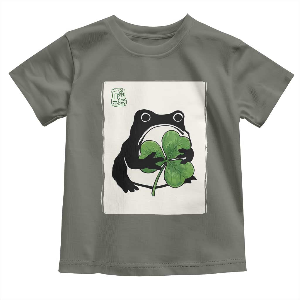 Funny Grumpy Frog Japanese St Patricks Day Toddler T Shirt