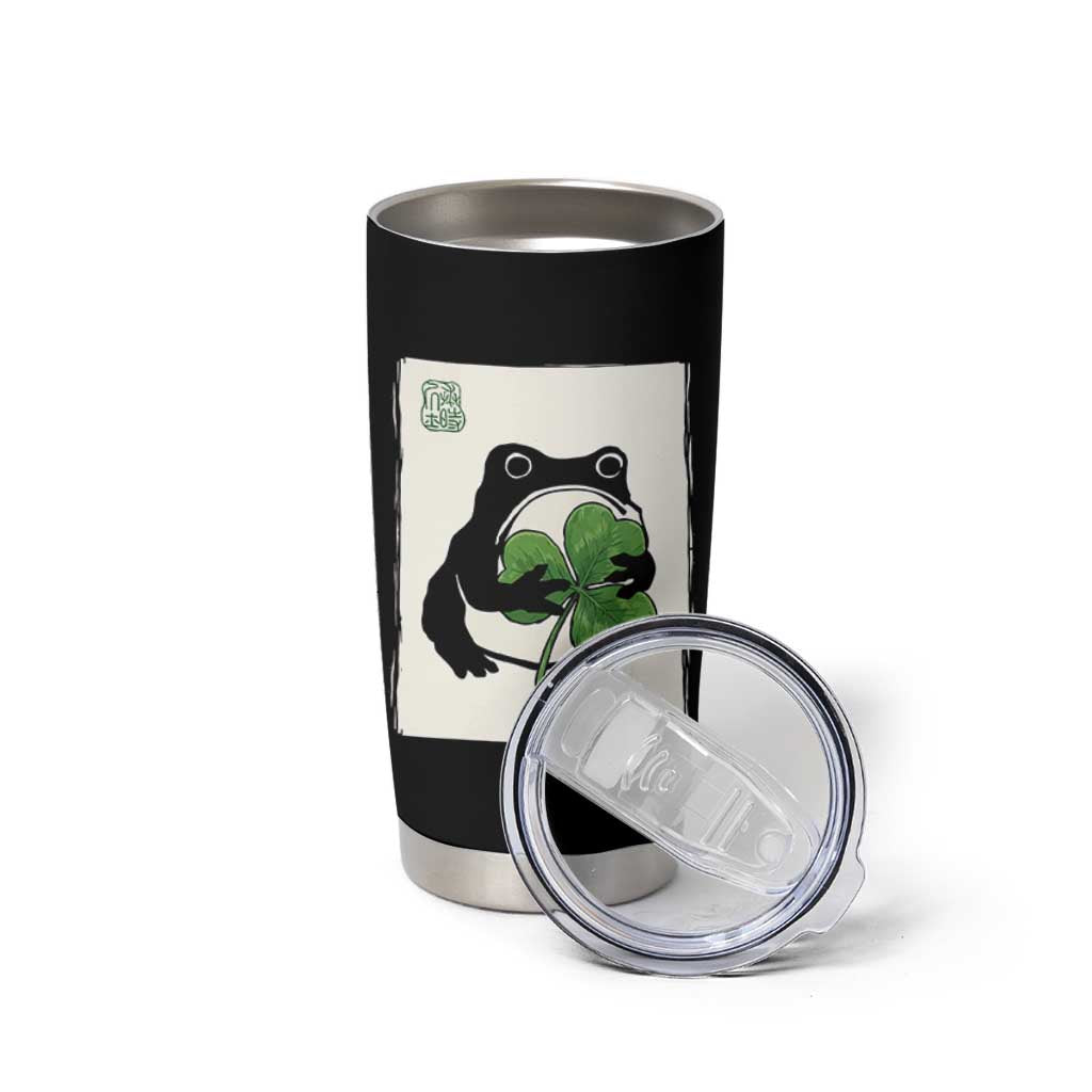 Funny Grumpy Frog Japanese St Patricks Day Tumbler Cup