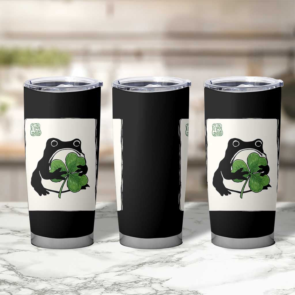 Funny Grumpy Frog Japanese St Patricks Day Tumbler Cup