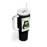 Funny Grumpy Frog Japanese St Patricks Day Tumbler With Handle