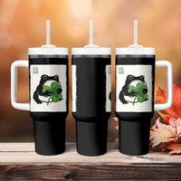Funny Grumpy Frog Japanese St Patricks Day Tumbler With Handle