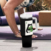 Funny Grumpy Frog Japanese St Patricks Day Tumbler With Handle