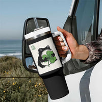 Funny Grumpy Frog Japanese St Patricks Day Tumbler With Handle