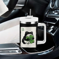 Funny Grumpy Frog Japanese St Patricks Day Tumbler With Handle