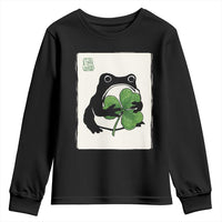 Funny Grumpy Frog Japanese St Patricks Day Youth Sweatshirt