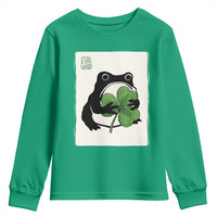Funny Grumpy Frog Japanese St Patricks Day Youth Sweatshirt