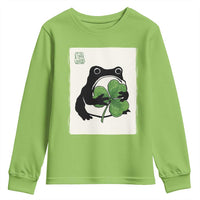 Funny Grumpy Frog Japanese St Patricks Day Youth Sweatshirt