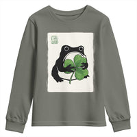 Funny Grumpy Frog Japanese St Patricks Day Youth Sweatshirt