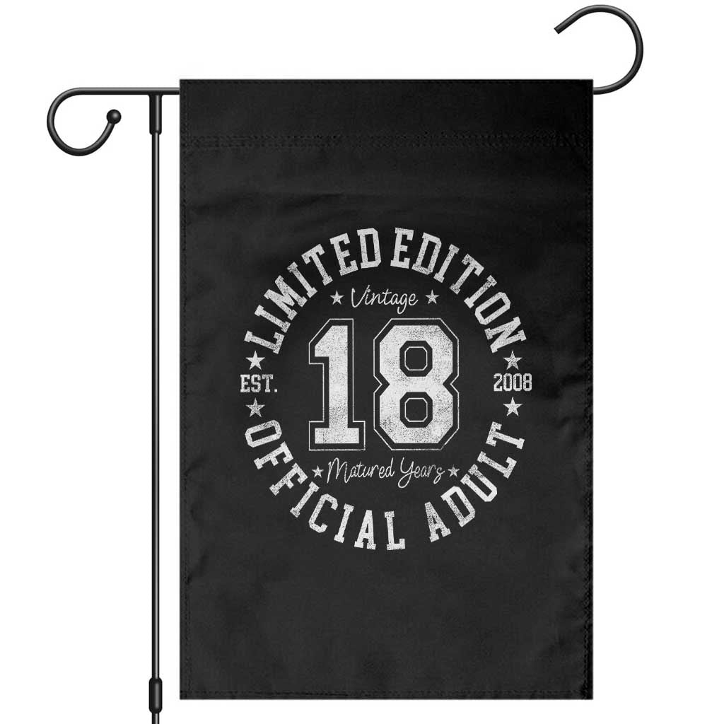 Funny 18th Birthday Garden Flag Est 2008 Limited Edition Official Adult